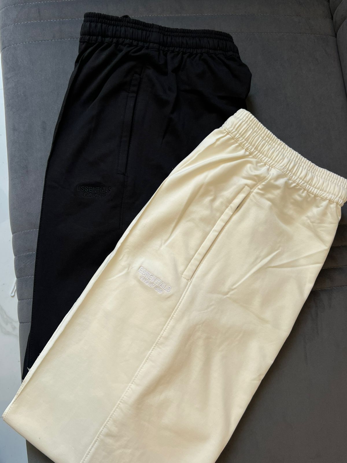 Essentials Front-Seam Fleece Cotton Track Pants / Lower