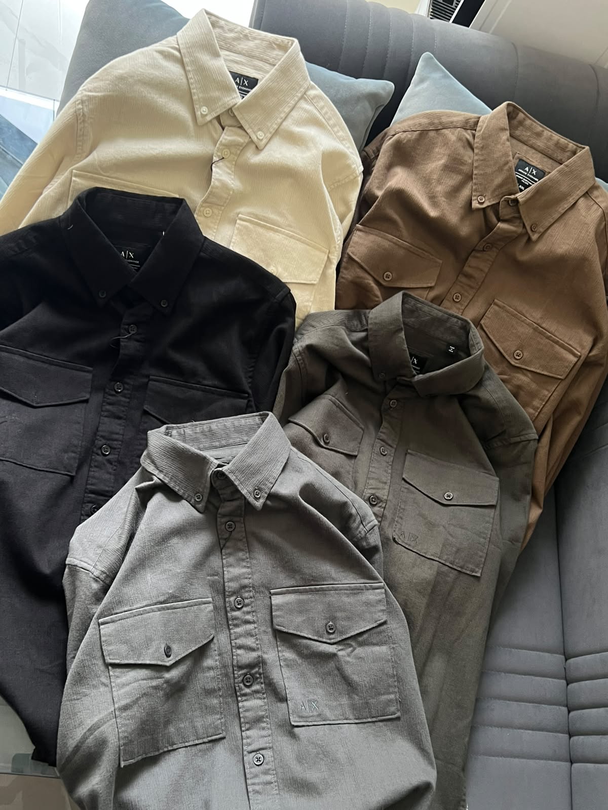 Textured Jute Corduroy Double Flap Pocket Casual Shirt (A|X Edition)
