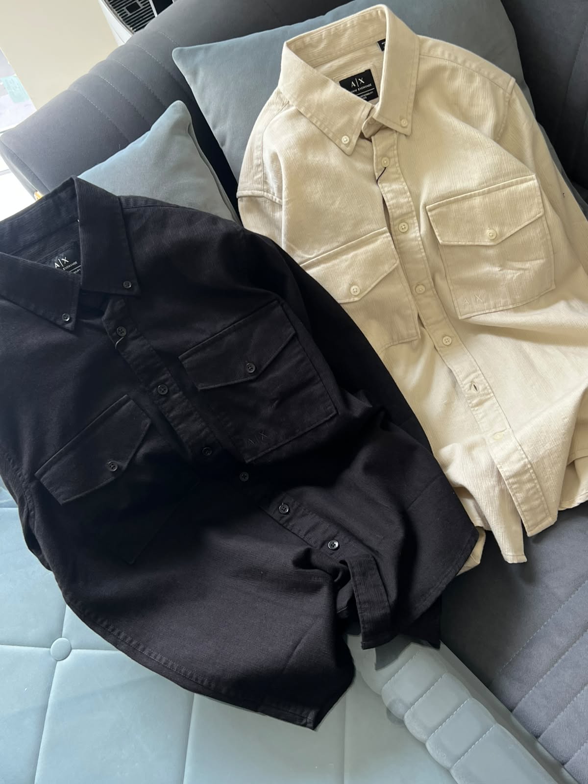 Textured Jute Corduroy Double Flap Pocket Casual Shirt (A|X Edition)