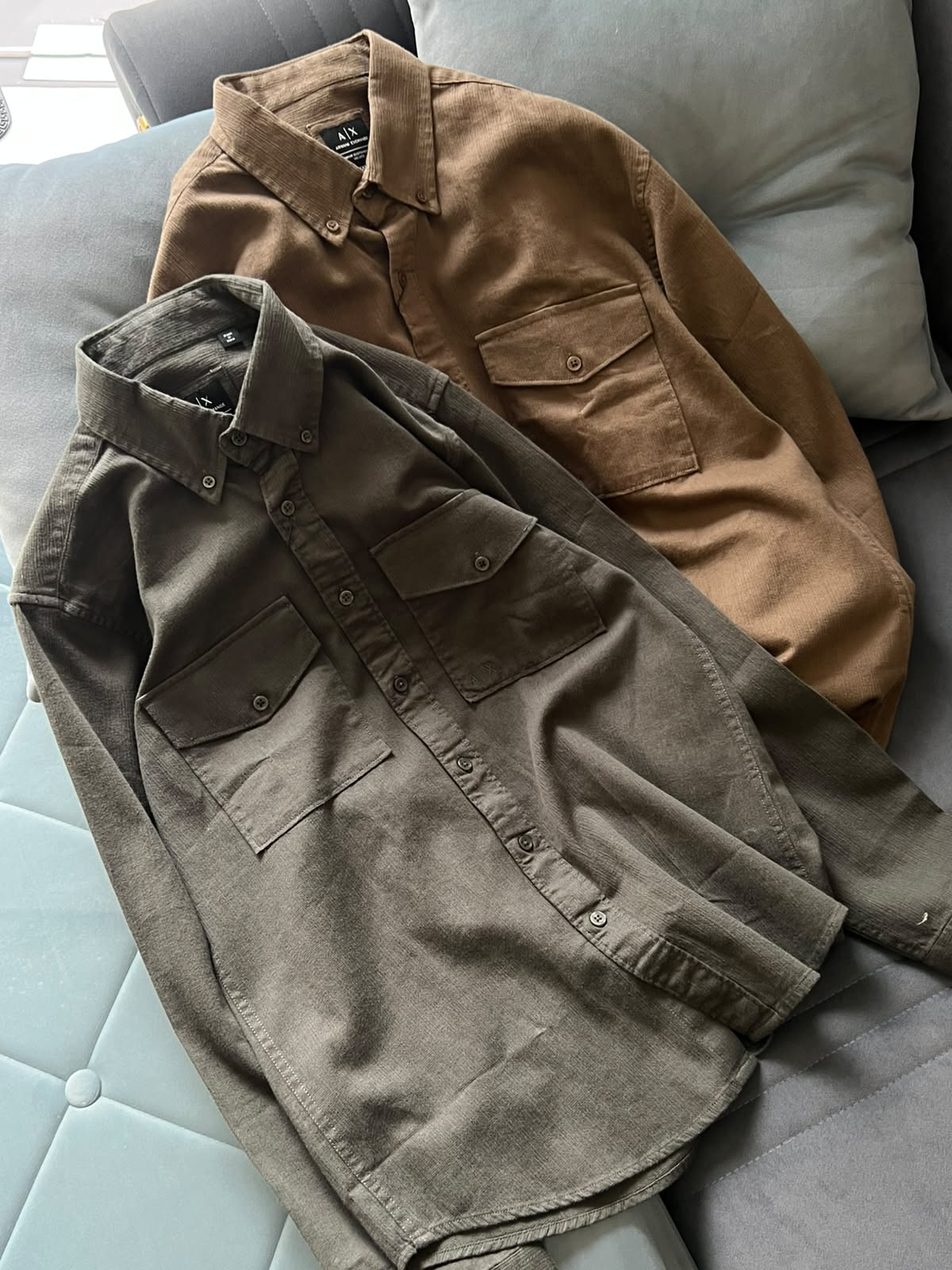 Textured Jute Corduroy Double Flap Pocket Casual Shirt (A|X Edition)