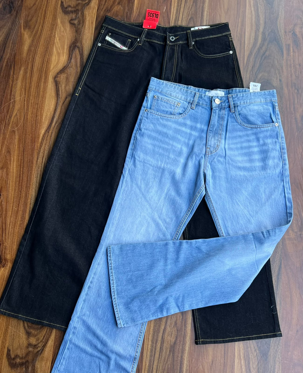 Premium Size 34 Men's Denim Jeans Collection (Wide Leg, Flap Pocket & Contrast Stitch)
