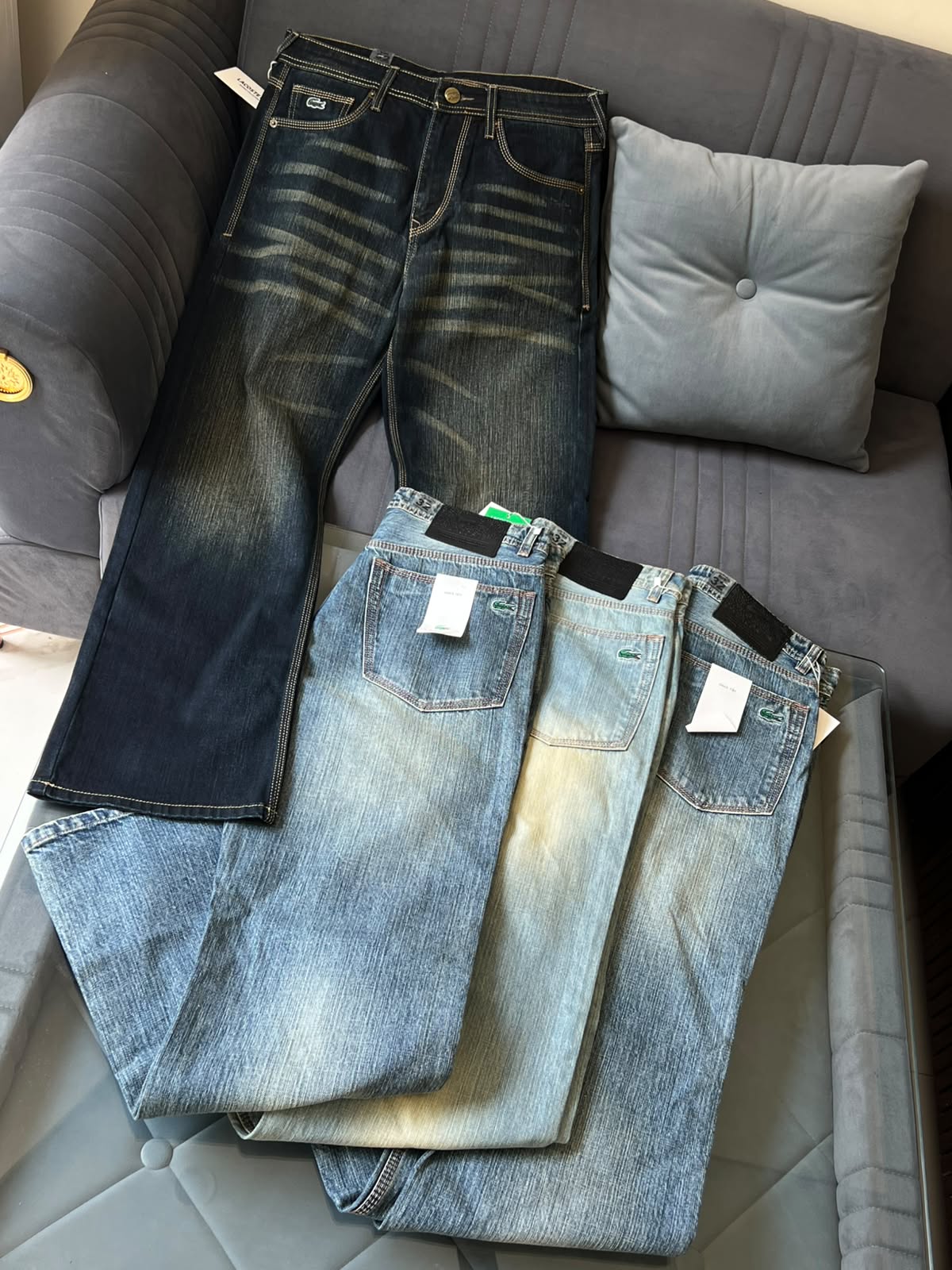 Lacoste Signature Crocodile Logo Straight-Leg Denim Jeans