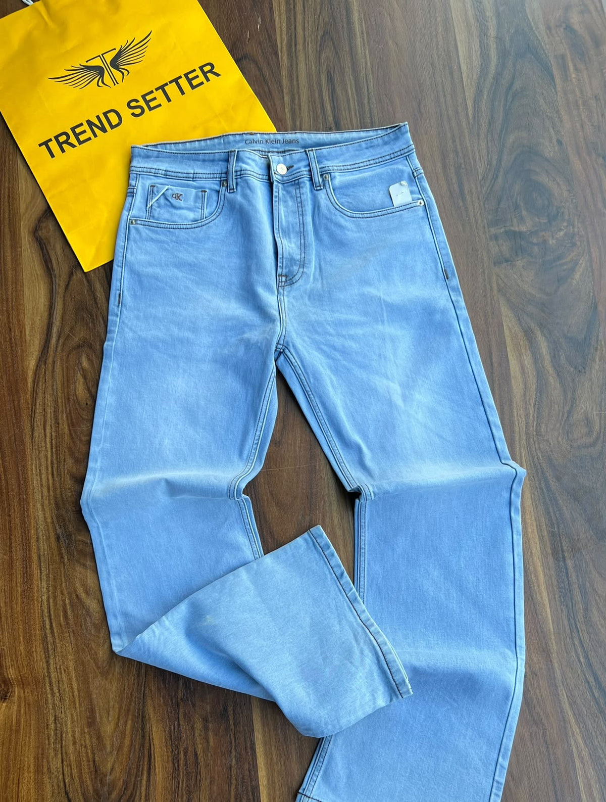 Premium Size 34 Men's Denim Jeans Collection (Wide Leg, Flap Pocket & Contrast Stitch)